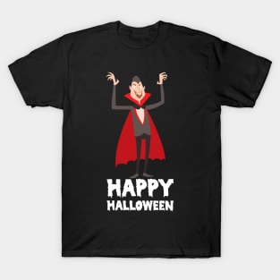 Vampire Scary and Spooky Happy Halloween Funny Graphic T-Shirt